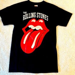 Rolling Stones Black Retro Short Sleeve Band Shirt Size Small